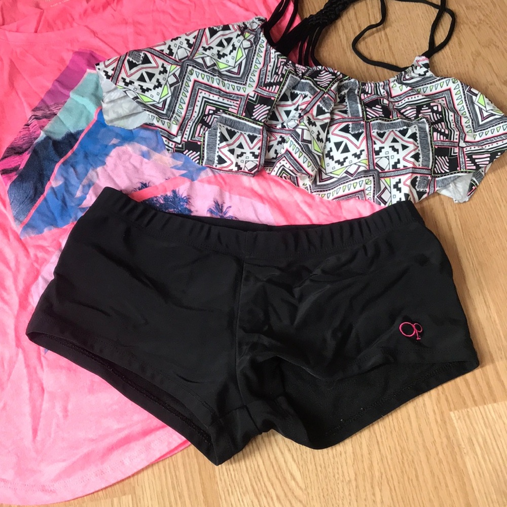 Black Swim boy shorts